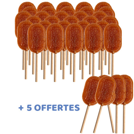 30 Sucettes artisanales caramel au beurre salé + 5 offertes